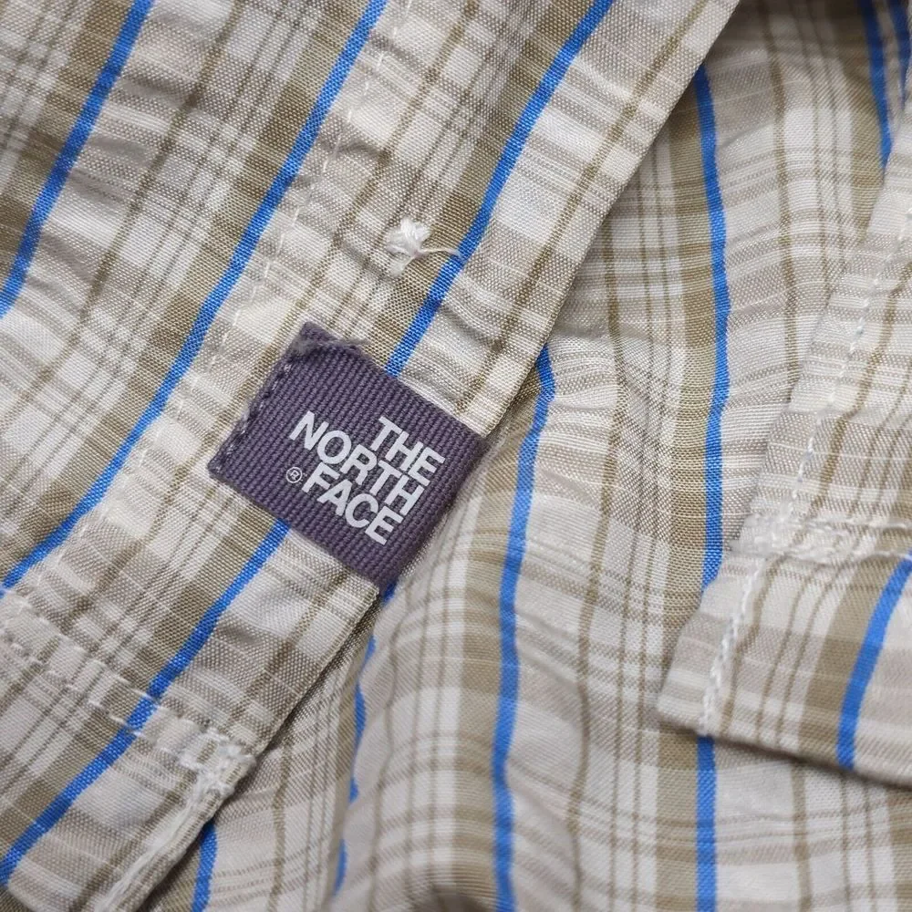 The North Face Seersucker Shirt Mens 2XL‎ Plaid Button-Up Hiking Lightweight TNF